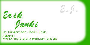 erik janki business card